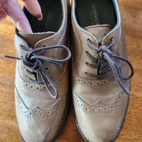 Wolverine Brown Leather Brogue Wingtip Oxford Dress Shoes Lace Up Mens Size 5 main image 6